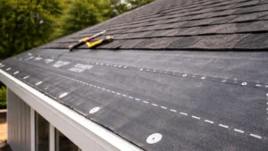 ice and water shield on a roof edge