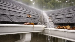 roof drainage during a storm
