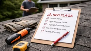 list of red flags to look out for when choosing a roofing company